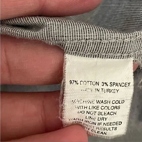 Express Designs Studio Button Down Cotton Gray Modern Fit Stretch Shirt 15 1/2 - Picture 11 of 13